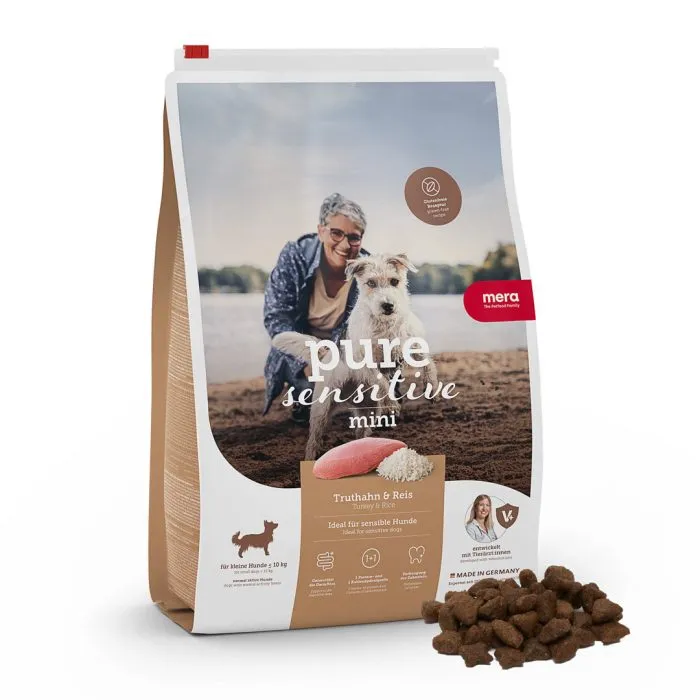 Mera Pure Sensitive Mini Kalkun tørrfôr 1 kg små kuler