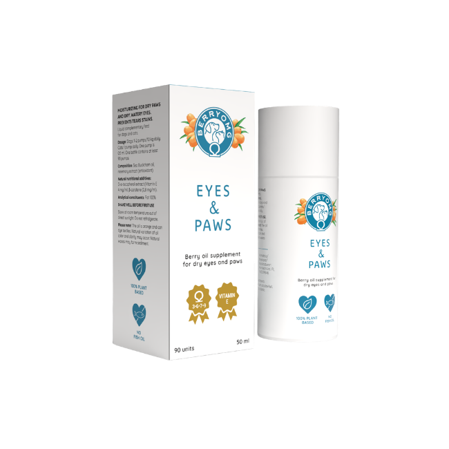 BERRYOMG Eyes & Paws flytende tilskudd 50ml tindvedolje