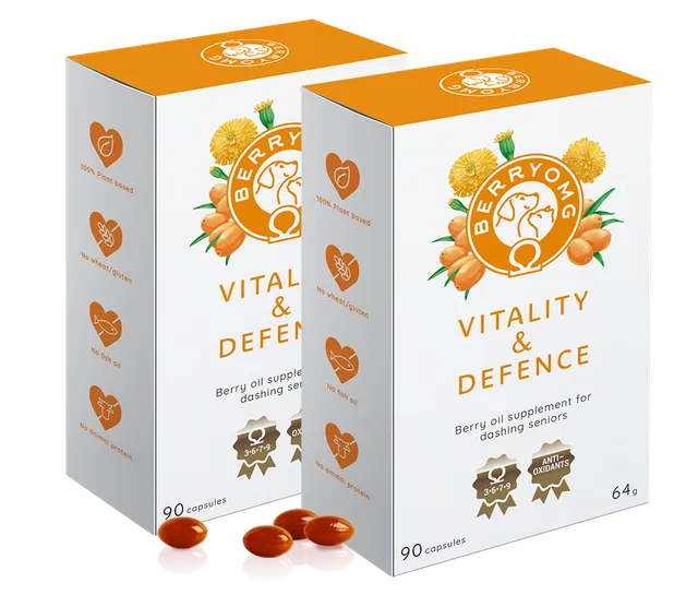 BERRYOMG Vitality & Defence tilskudd 180 kapsler lutein