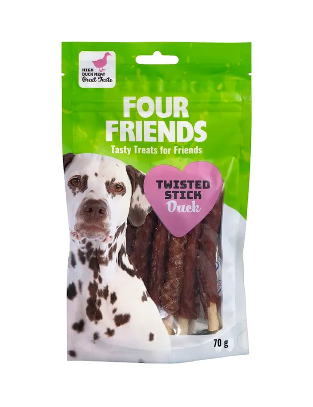 Four Friends Twisted Stick Duck 12,5 cm tyggepinne and