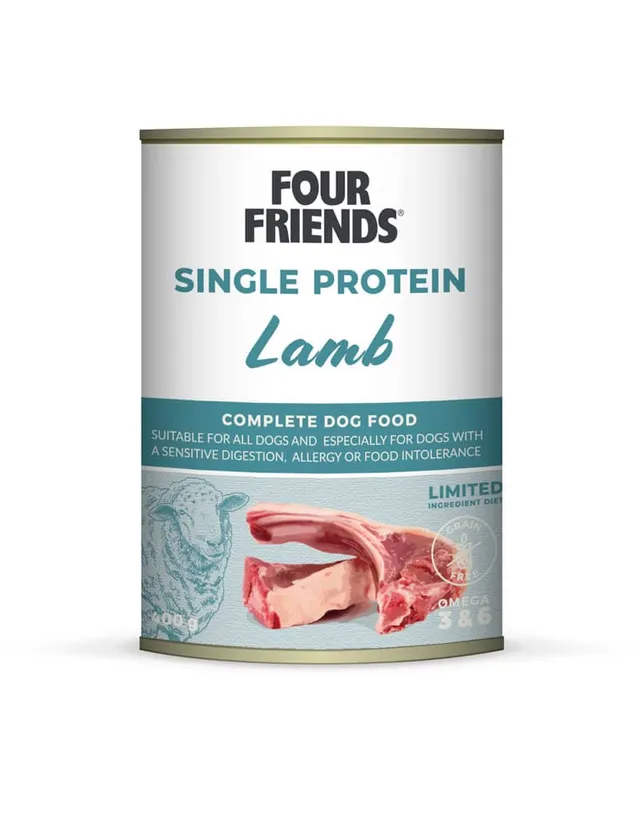 Four Friends Single Protein våtfôr lam boks