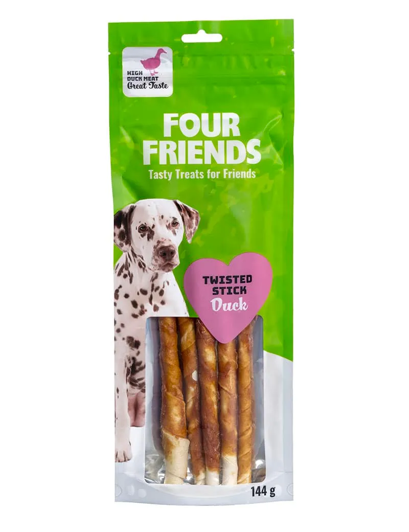 Four Friends Twisted Stick Duck tyggepinne 25 cm and