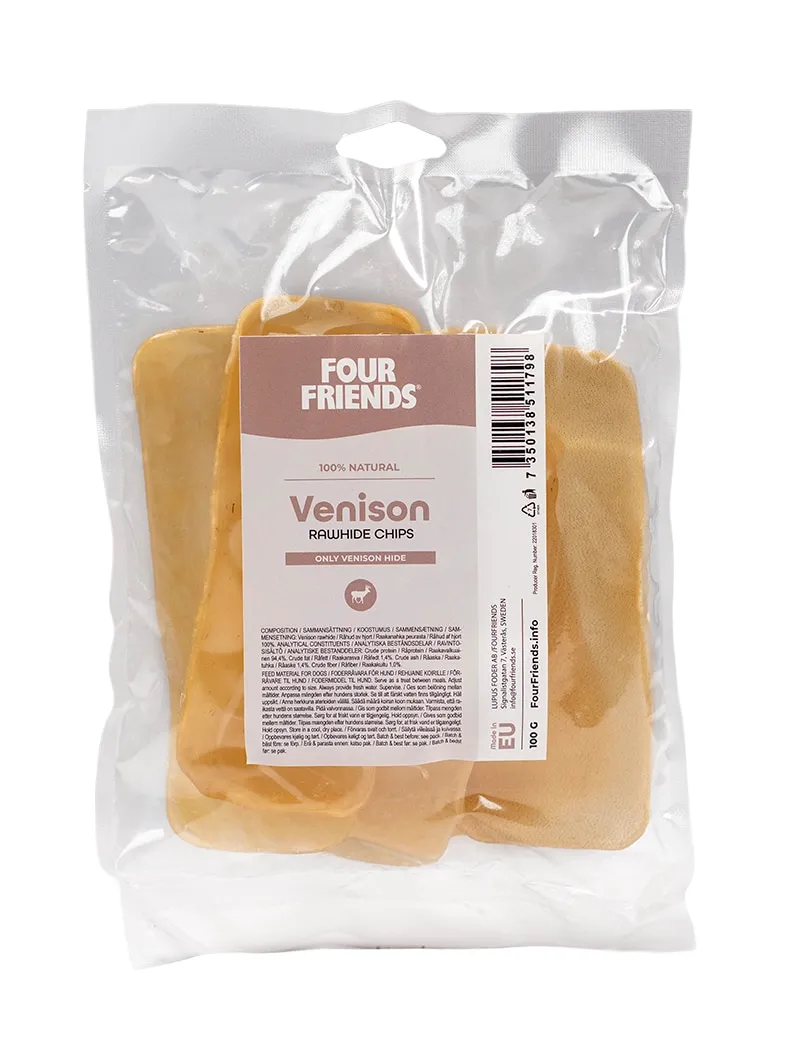 Four Friends Venison Rawhide Chips hundechips vilt