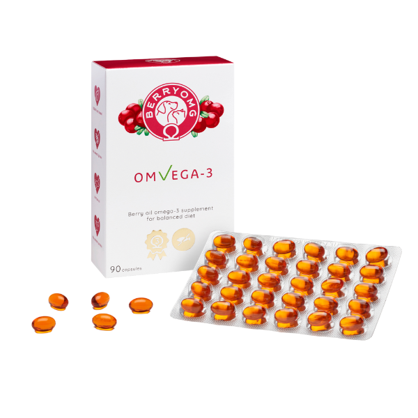 BERRYOMG OMvEGA-3 omega-3 kapsler 90 stk fiskeoljefri