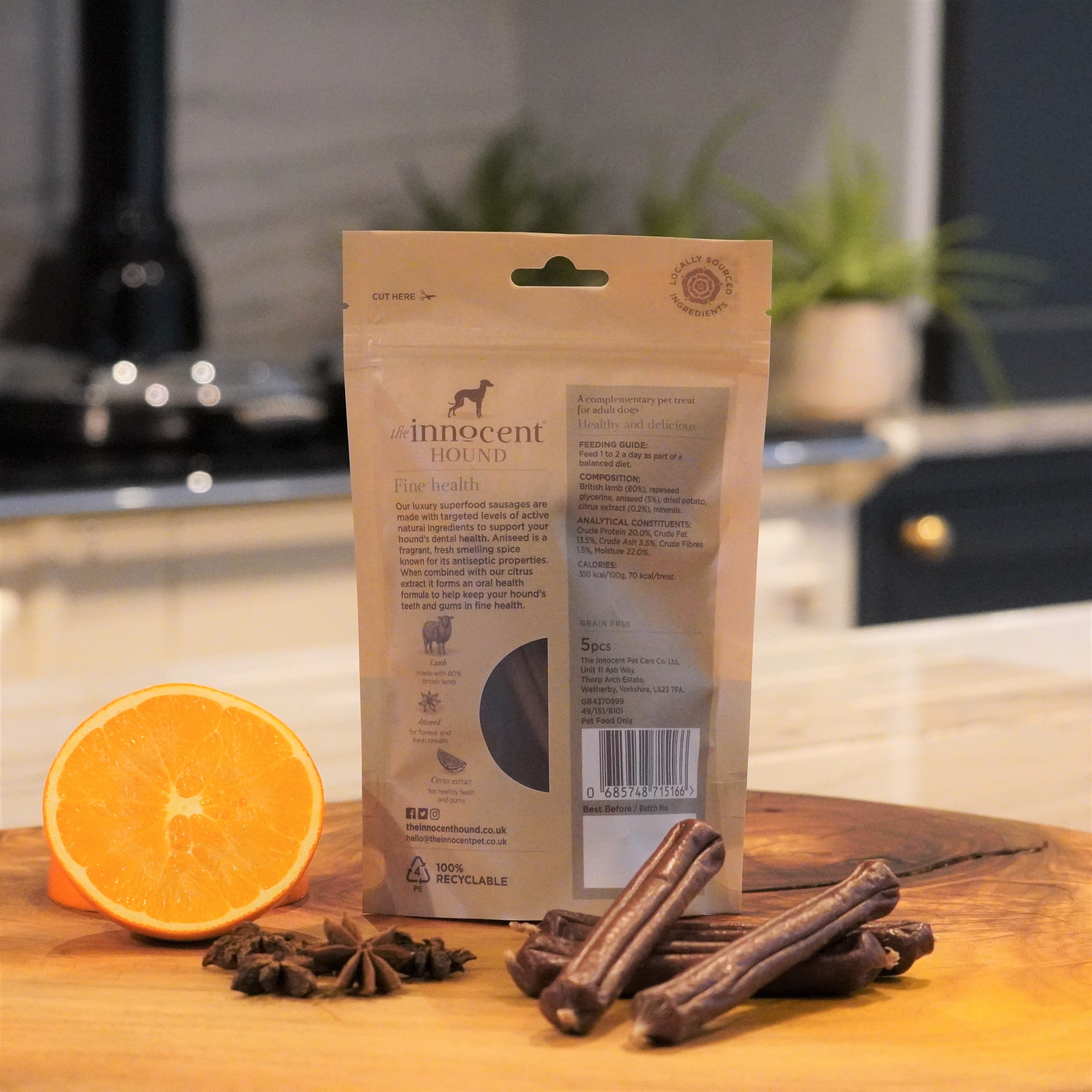The Innocent Hound Dental Support hundegodbiter lam anis 500 g