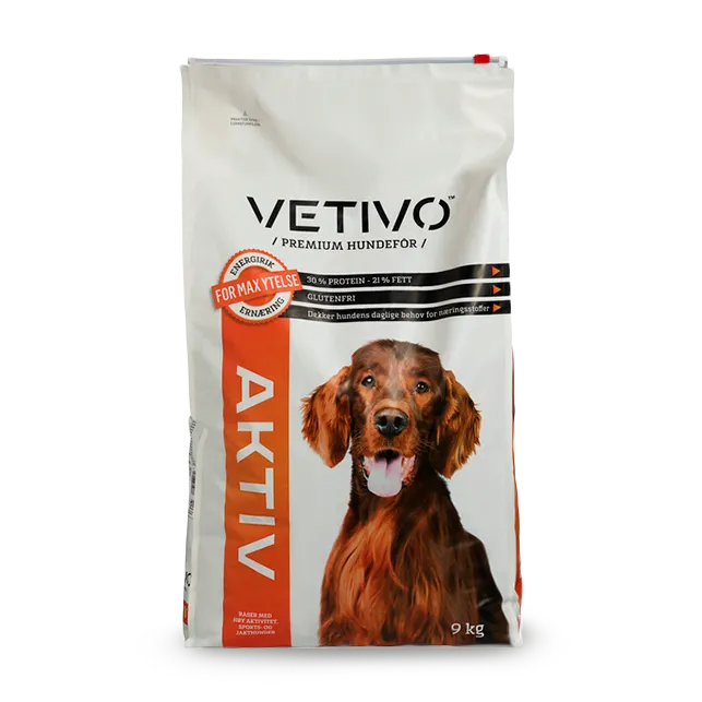 VETIVO Fullfôr til aktiv voksen hund 9 kg proteinrik