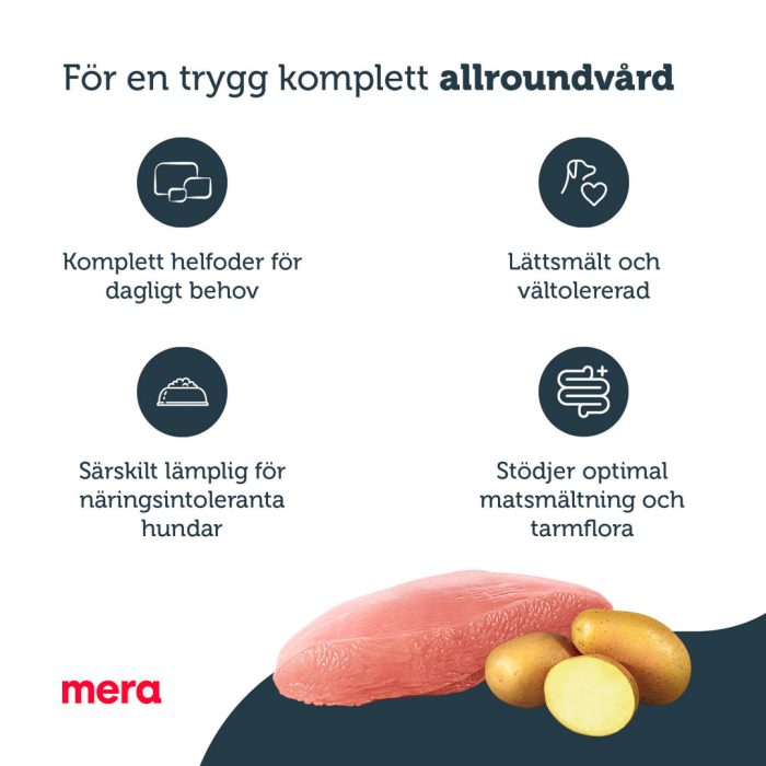 Mera Pure Sensitive kalkun hundefôr 1 kg kornfri