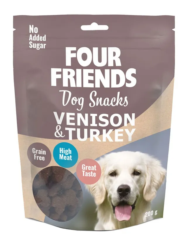Four Friends Dog Snacks Venison & Turkey hjort og kalkun