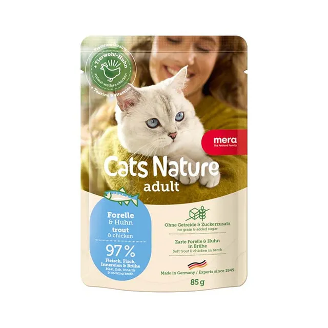 Mera Cats Nature Adult Trout våtfôr 12x85 g kornfri