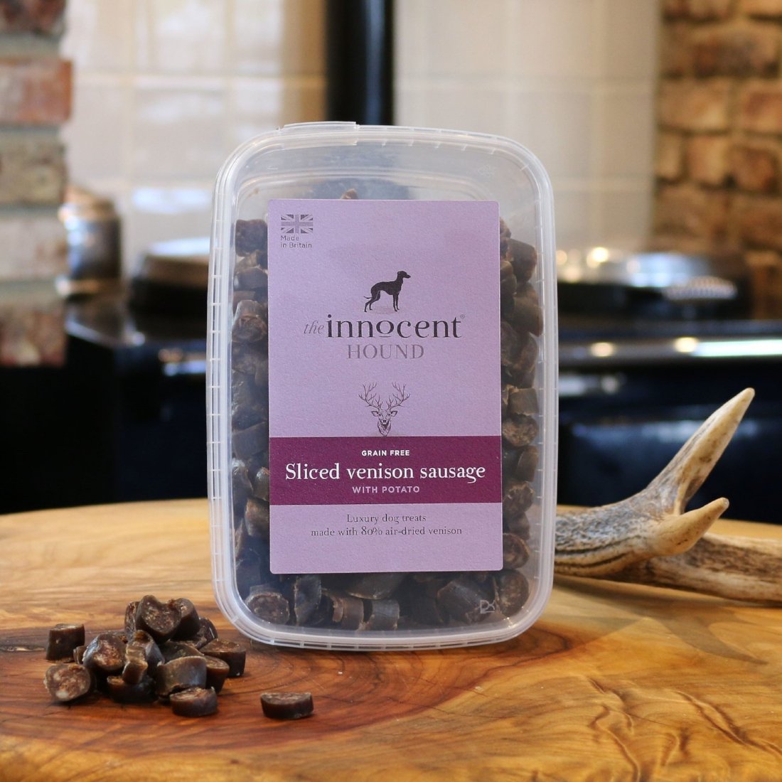 The Innocent Hound Sliced Venison Sausage hundegodbit 70g kornfri