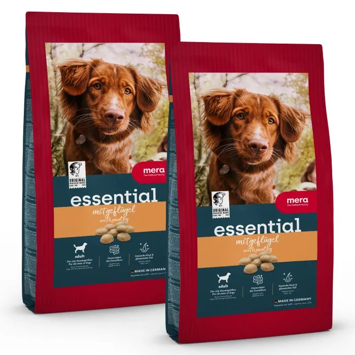 Mera essential Chicken hundemat 2x12,5 kg normalaktiv kylling