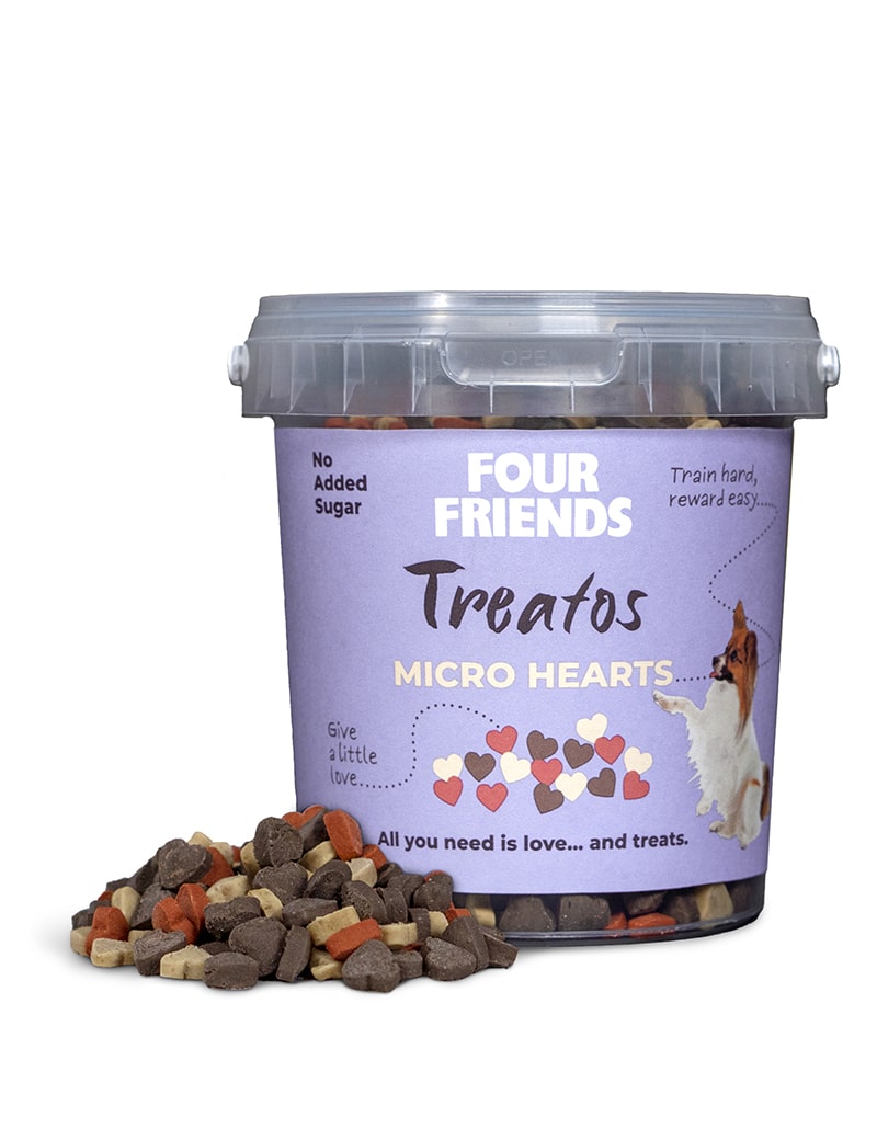 Four Friends Treatos Micro Hearts hundegodbit små hjerter