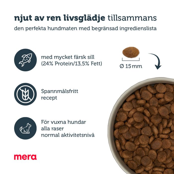 Mera pure sensitive sild potet tørrfôr 10 prøveposer