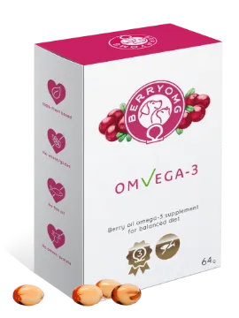 BERRYOMG OMvEGA-3 omega-3 kapsler 90 stk fiskeoljefri