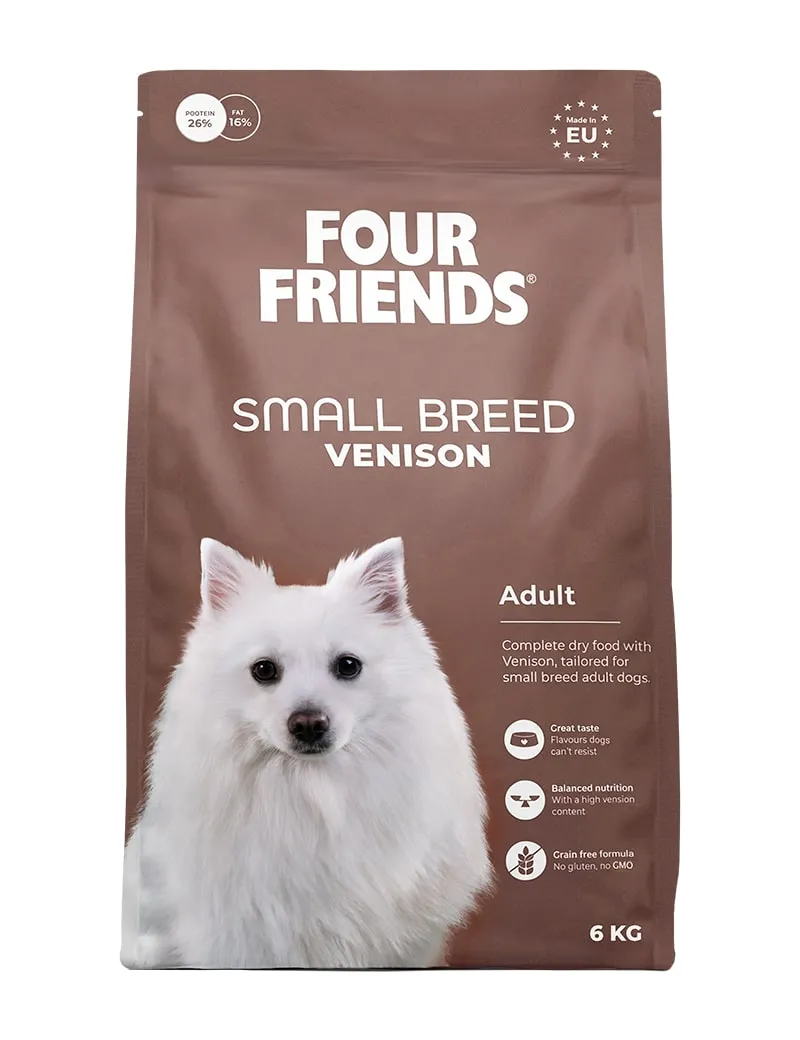 Four Friends Small Breed Venison hundefôr til små hunder