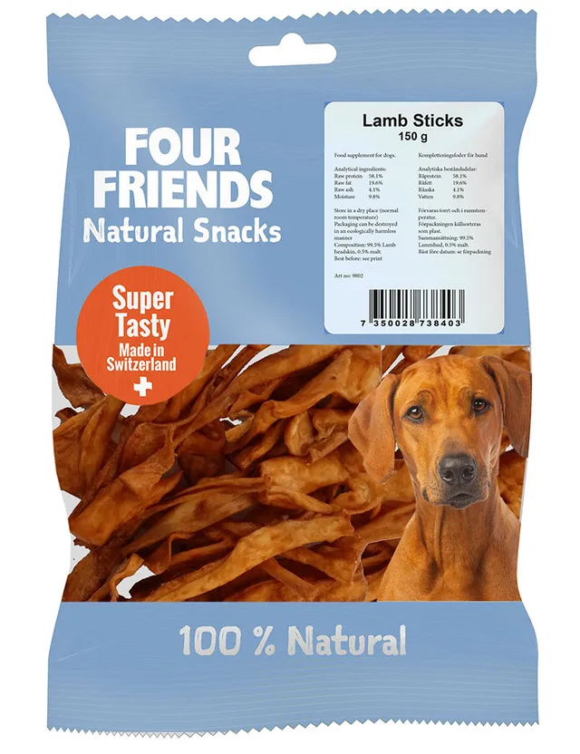 Four Friends Natural Snacks Lamb Sticks tyggestang lam
