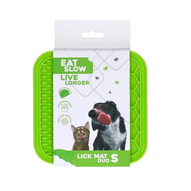 Fun & Relax Duo slikematte hund katt silikon blå S