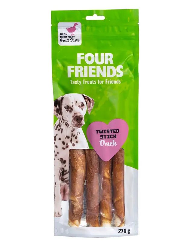 Four Friends Twisted Stick Duck tyggepinne 25 cm and