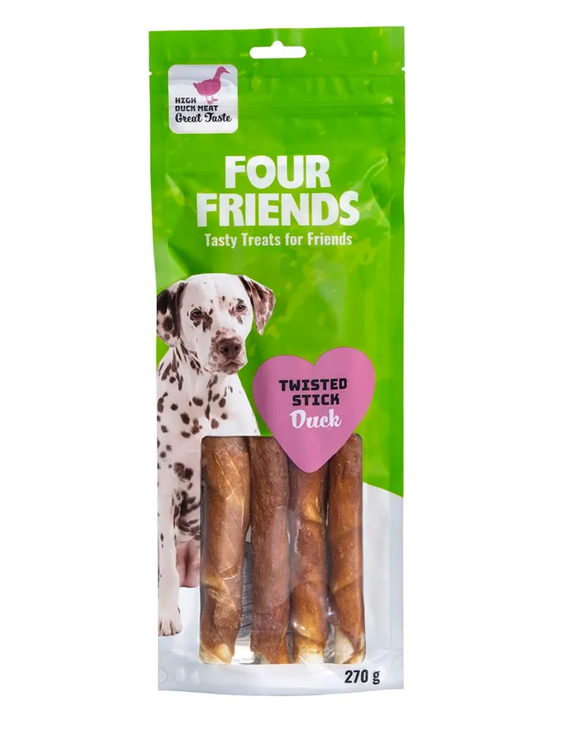 Four Friends Twisted Stick Duck tyggepinne 25 cm and