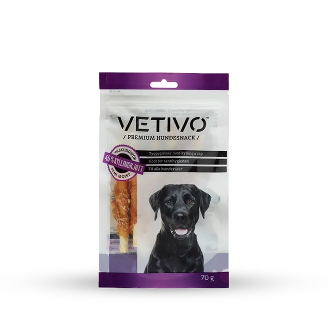 VETIVO Tyggepinner med kylling til hund 70 g proteinrik
