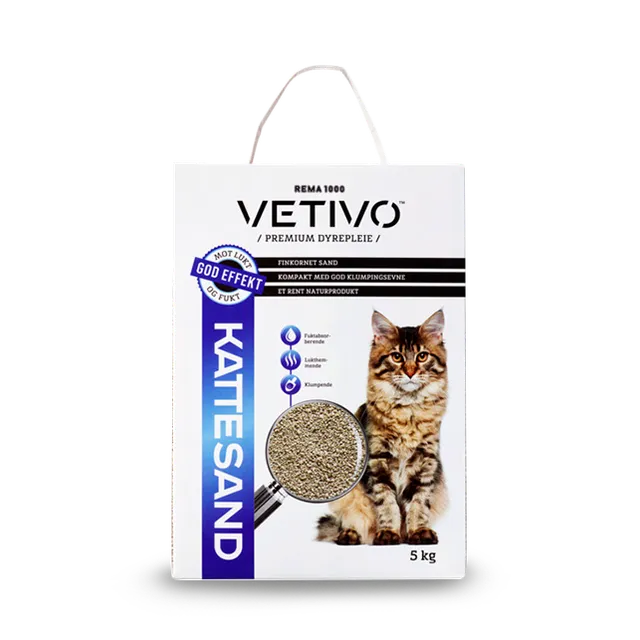 Vetivo kattesand klumpende 5 kg bentonitt