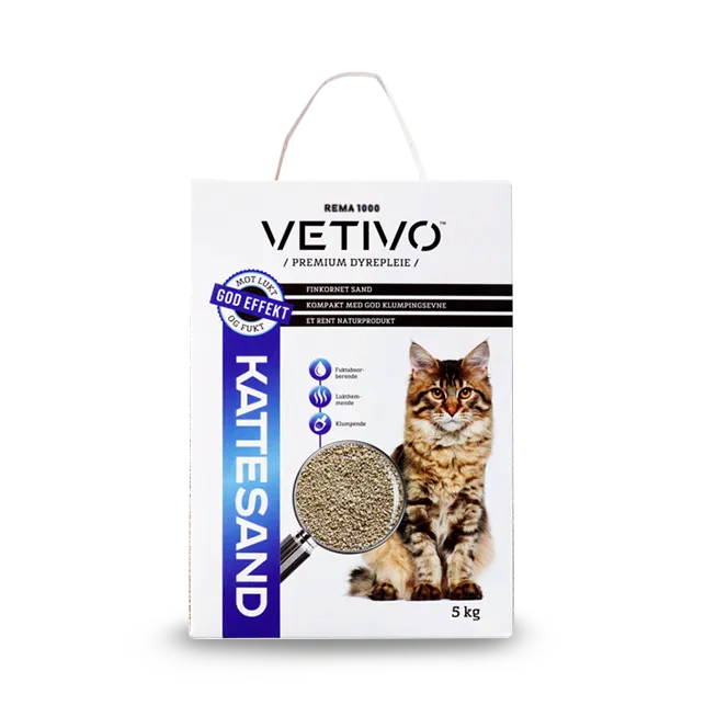 Vetivo kattesand klumpende 5 kg bentonitt