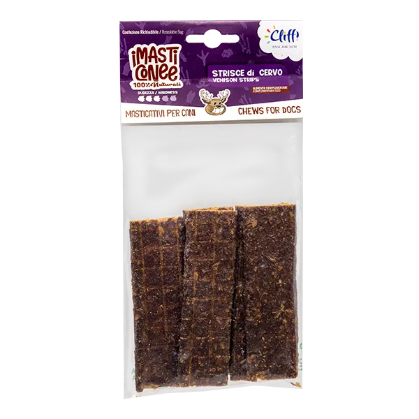 Cliffi Venison Strips tyggebit hund 100 g hjort