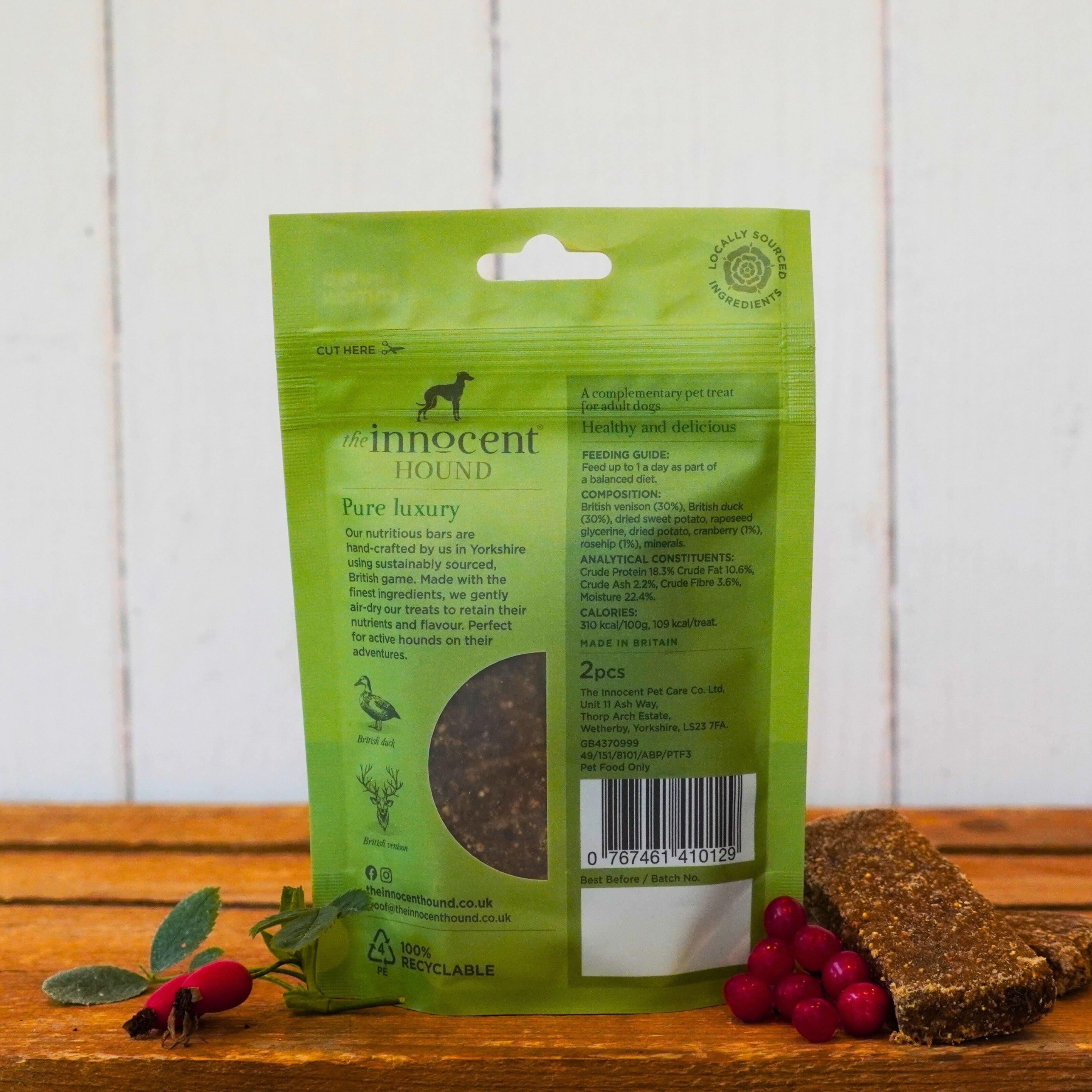The Innocent Hound Game Picnic Bars hundegodbit 70g vilt
