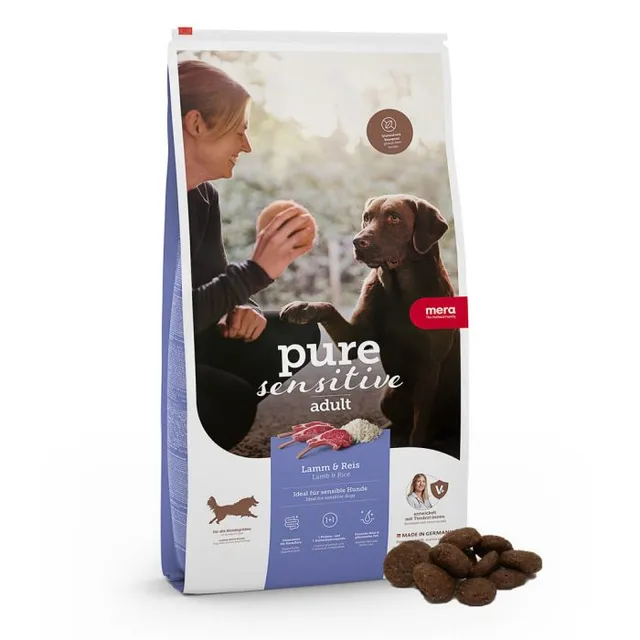 Mera Pure Sensitive Lam Ris tørrfôr hund 1 kg hvete