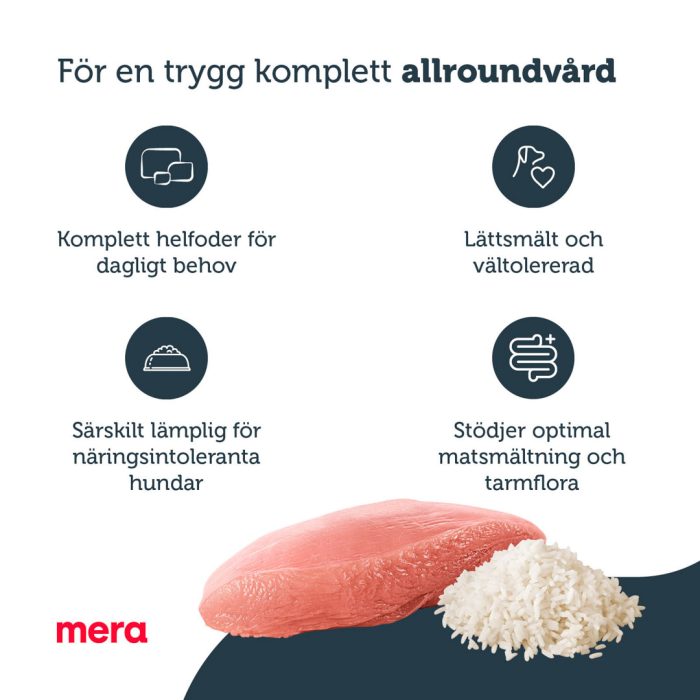 Mera pure sensitive Adult kalkun/ris tørrfôr 1 kg mild