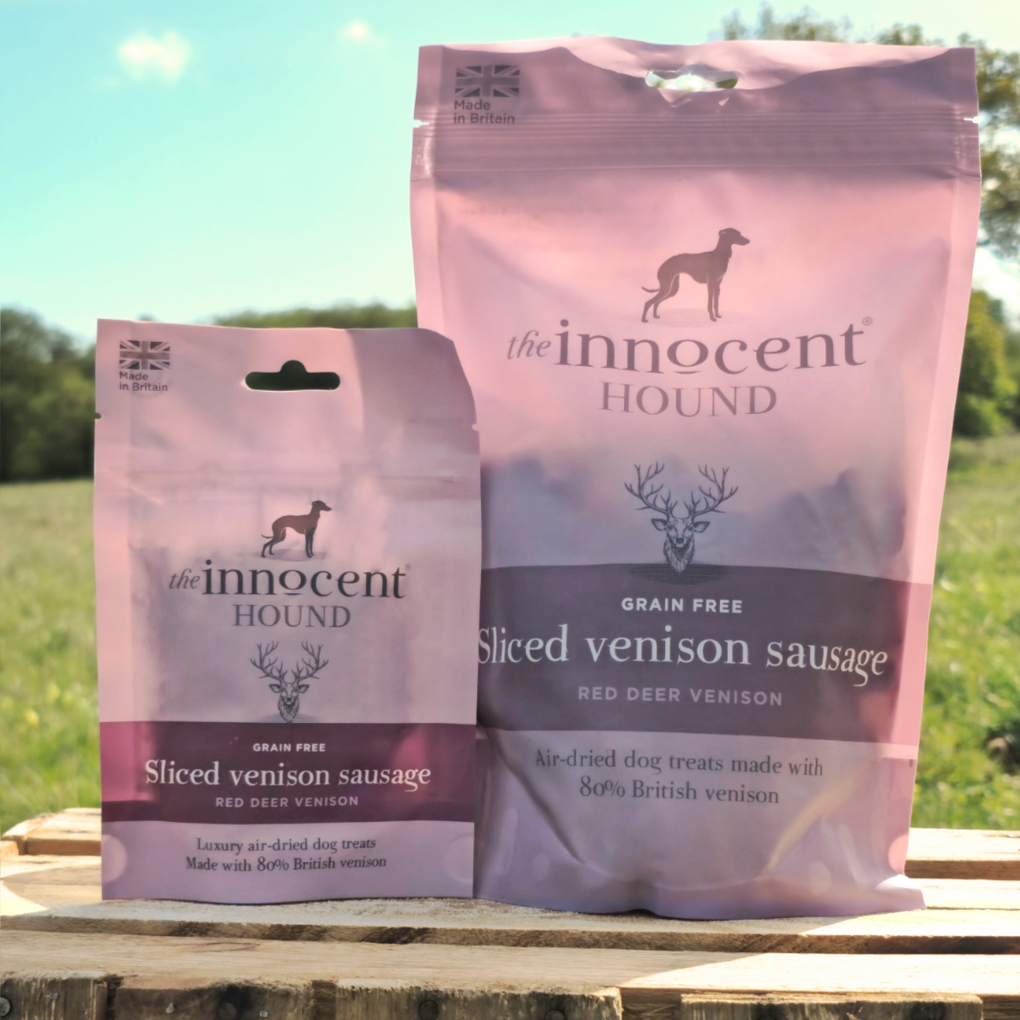The Innocent Hound Sliced Venison Sausage hundegodbit 70g kornfri