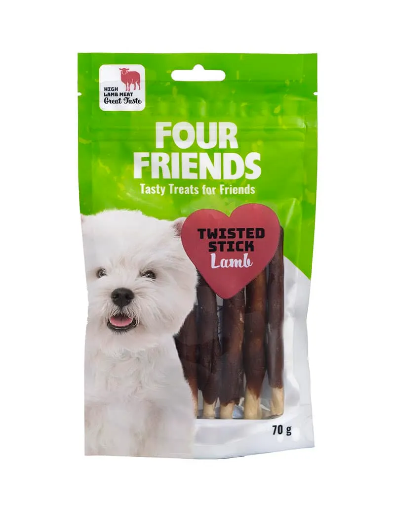 Four Friends Twisted Stick tyggepinne lam 12,5 cm