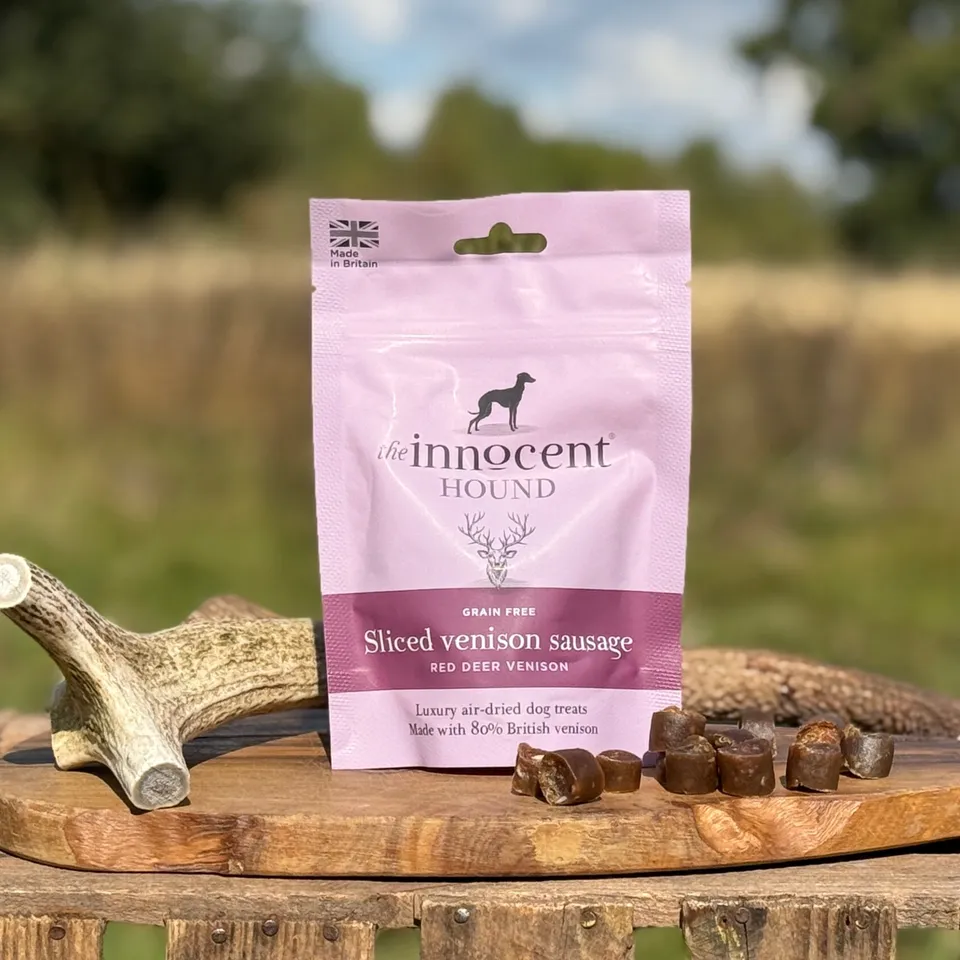The Innocent Hound Sliced Venison Sausage hundegodbit 70g kornfri