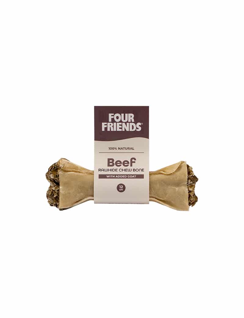 Four Friends Beef Rawhide Chew Bone Goat tyggebein råhud