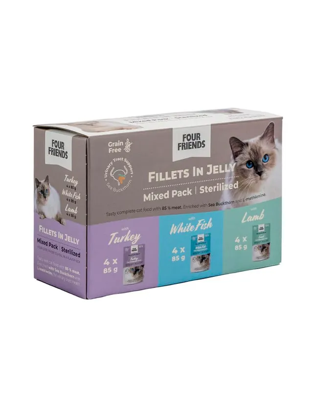 Four Friends Sterilized Jelly Mix kattemat 12-pk