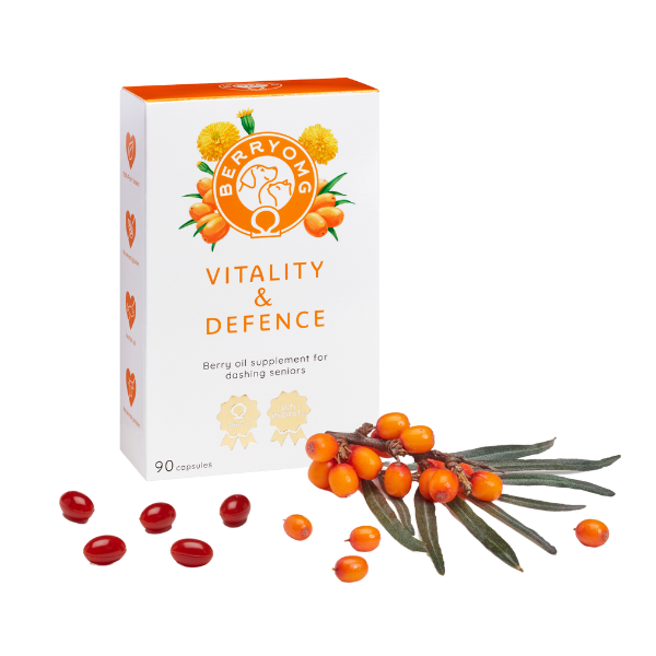 BERRYOMG Vitality & Defence kapsler hund katt 90 stk senior