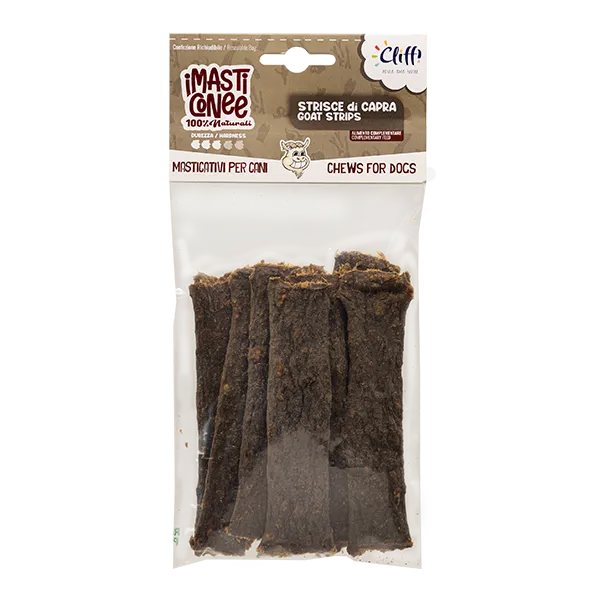Cliffi Goat Strips hundegodbiter 100 g geitek jøtt