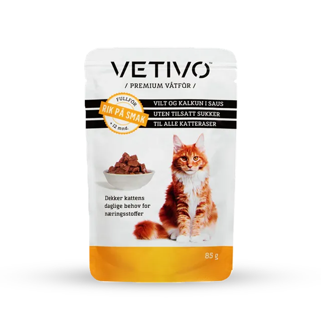 VETIVO Våtfôr med vilt og kalkun til katt 85 g