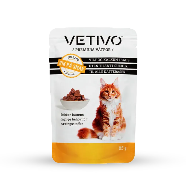 VETIVO Våtfôr med vilt og kalkun til katt 85 g