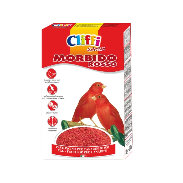 Cliffi Morbido Rosso fuglemat kanari 300 g rødfarge