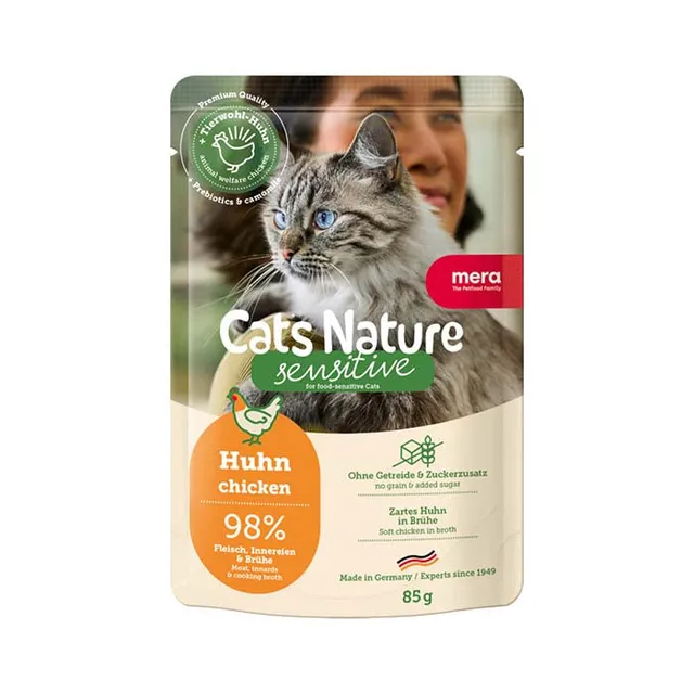 Mera Cats Nature Sensitive våtfôr katt 12x85 g kylling kornfri