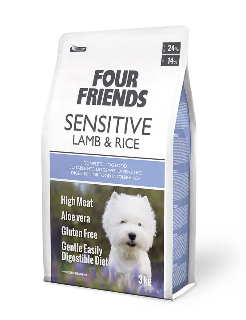 Four Friends Sensitive hundefôr lam ris skånsomt