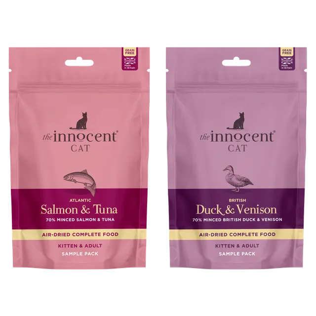 The Innocent Hound Air-Dried kattefôr prøve 100g and/vilt