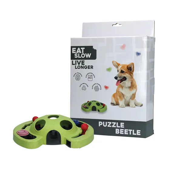Eat Slow Live Longer Puzzle Beetle hundespill resirkulert