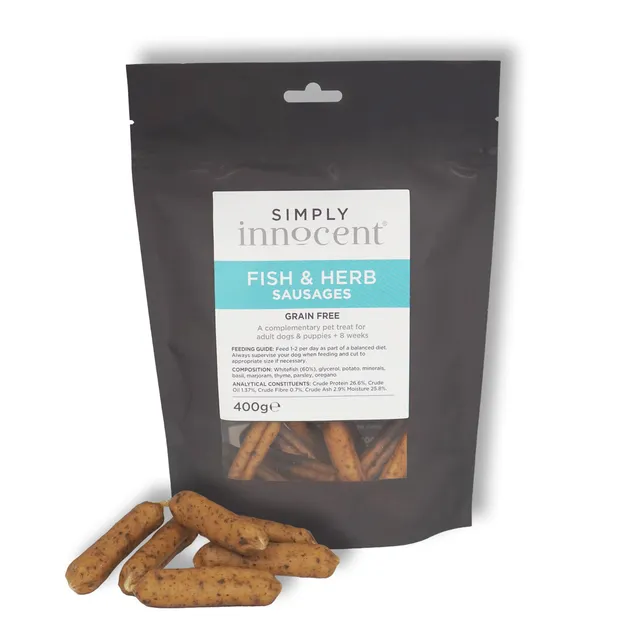 The Innocent Hound Fish & Herb Slices hundegodbit 400g lavfett
