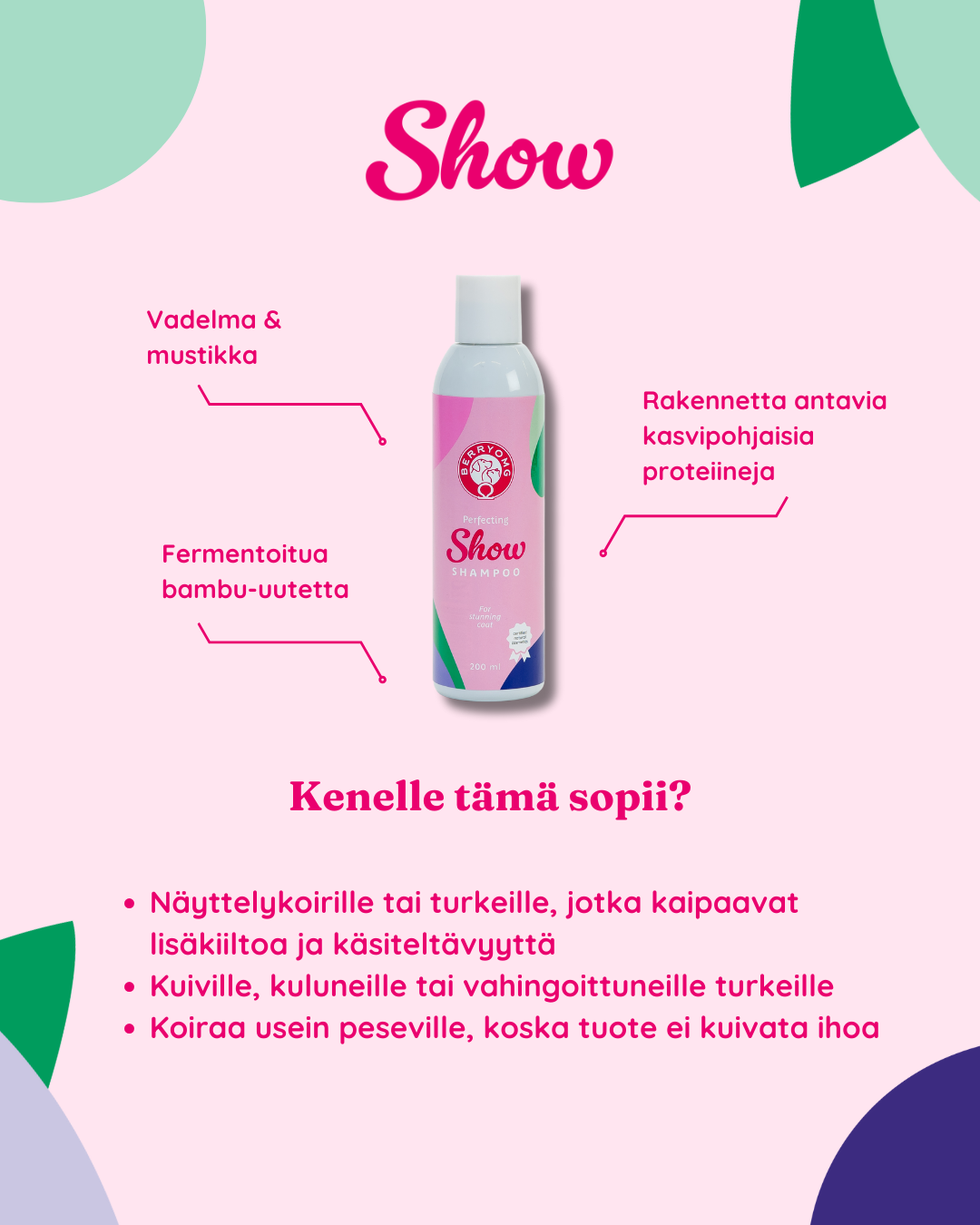 BerryOMG Perfecting Show sjampo til hund fin pels