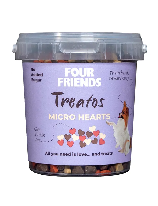 Four Friends Treatos Micro Hearts hundegodbit små hjerter