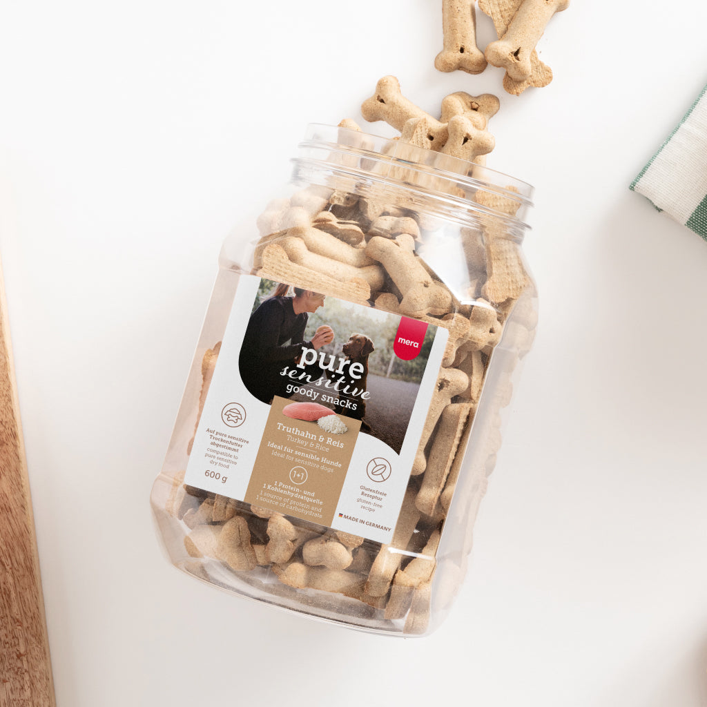 Mera Goody snacks kalkun ris hundekjeks 6x600 g glutenfri