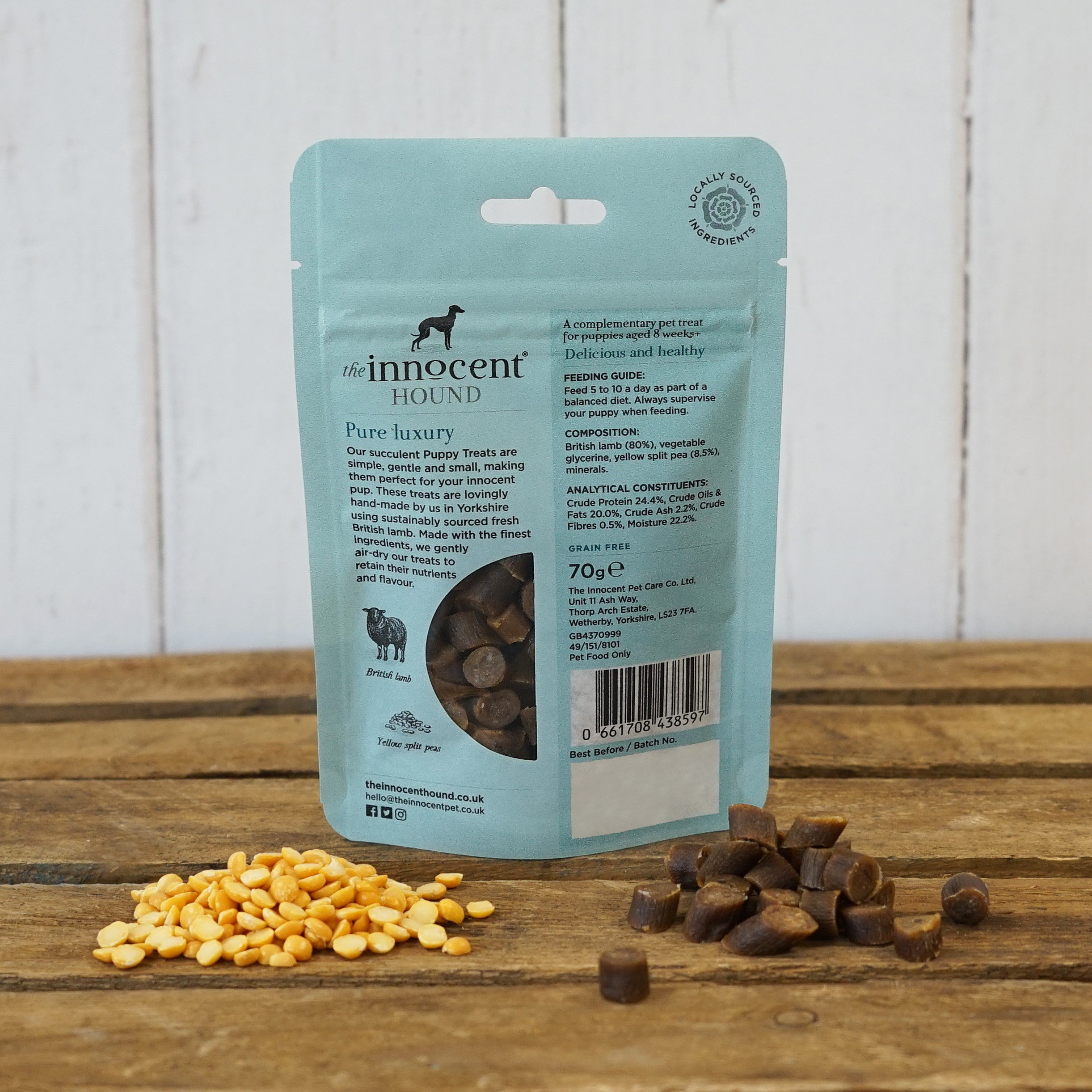 The Innocent Hound Puppy Training Treats hundegodbit 70g lam