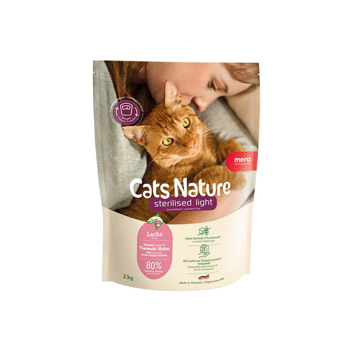 Mera Cats Nature tørrfôr katt 400 g sterilised laks